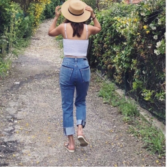 Abercrombie & Fitch Denim - Abercrombie and Fitch Zoe Natural Rise Ankle Straight Patchwork Jeans Size 28/6